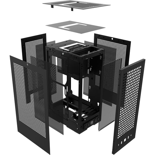 Hyte revolt 3 midi tower behuizing (zwart | 2x usb-a | 1x usb-c)