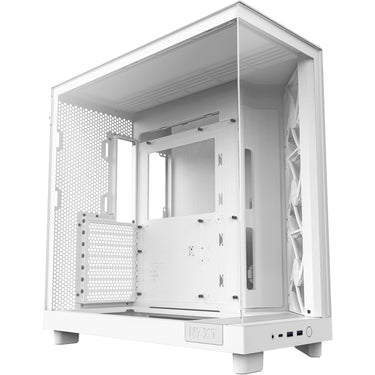 Nzxt h6 flow rgb midi tower behuizing (wit | 2x usb-a | 1x usb-c | rgb | tempered glass)