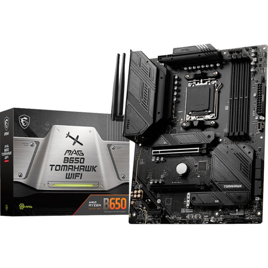 Msi mag b650 tomahawk wifi socket am5 moederbord (zwart, raid, 2.5 gb-lan, wi-fi 6e, bt, sound, atx)