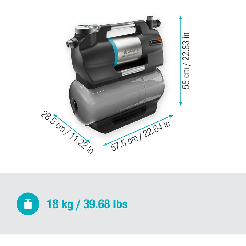Afbeelding laden in galerijviewer, Gardena hydrofoorpomp 6300 silentcomfort (grijs roestvrij staal, bluetooth)
