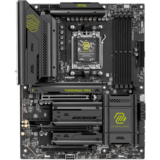 Msi mag b850 tomahawk max wifi socket am5 moederbord (raid, 5gb-lan, wi-fi 7, bt, sound, atx)