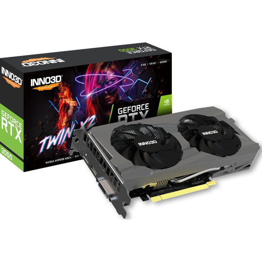 Inno3d geforce rtx 3050 twin x2 8gb grafische kaart (1x hdmi, 1x displayport, 1x dvi-d, dlss 3)