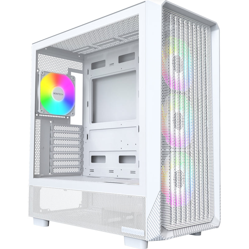 Afbeelding laden in galerijviewer, Montech x5 midi tower behuizing (wit | 2x usb-a | 1x usb-c | tempered glass)
