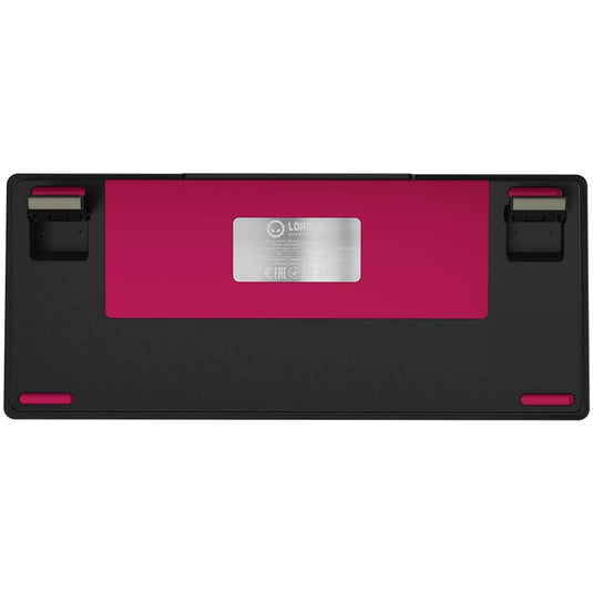Lorgar kbp7075w rgb mechanisch gaming toetsenbord (zwart, us lay-out (qwerty), logar toxic purple, 75%, rgb, hot-swappable, pbt double-shot, bluetooth | 2.4ghz | usb)
