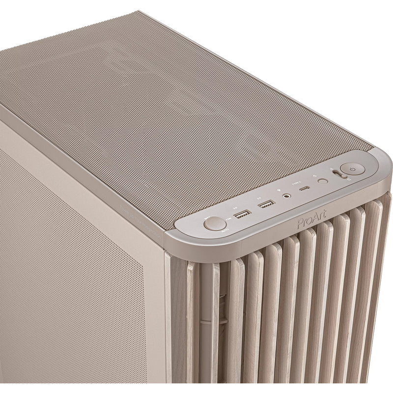 Afbeelding laden in galerijviewer, Asus proart pa401 wood edition - mesh panel midi tower behuizing (beige houtkleur | 2x usb-a | 1x usb-c)
