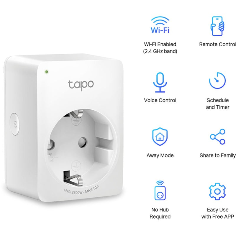 Afbeelding laden in galerijviewer, Tp-link tapo p100 mini smart wifi-stopcontact (4 pack) schakel stekkerdoos (wit, 4 stuks)
