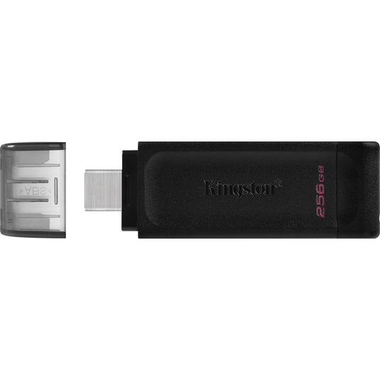 Kingston datatraveler 70 256 gb usb-stick (zwart, dt70 256gb, usb-c 3.2 gen 1)