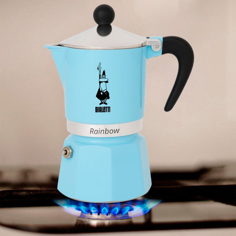 Afbeelding laden in galerijviewer, Bialetti rainbow espressomachine (lichtblauw, 6-kops)
