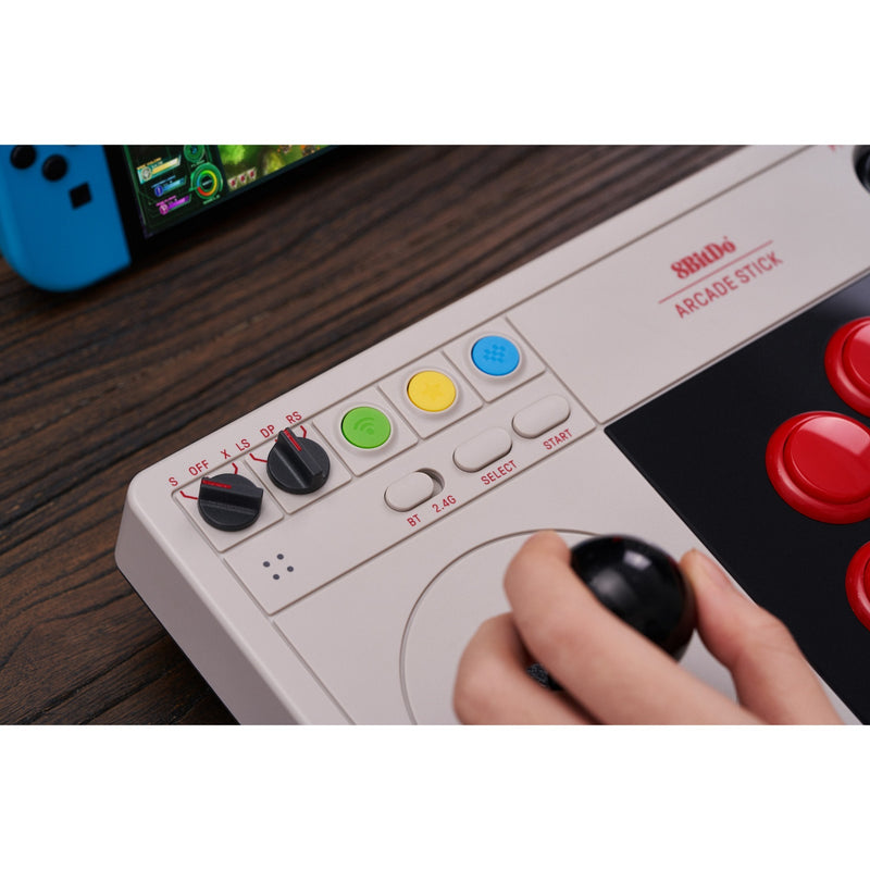 Afbeelding laden in galerijviewer, 8bitdo arcade stick joystick (grijs, switch 1, switch 2, pc, bluetooth 2.4g usb-c)
