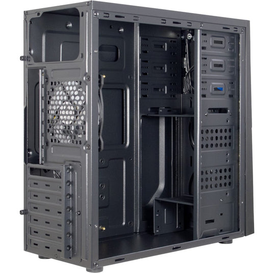 Inter-tech b-02 rgb midi tower behuizing (zwart | 3x usb-a | rgb | window)