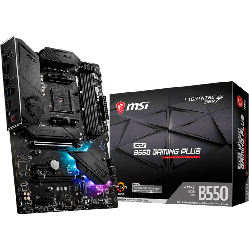 Afbeelding laden in galerijviewer, Msi mpg b550 gaming plus socket am4 moederbord (zwart, raid, gb-lan, sound, atx)
