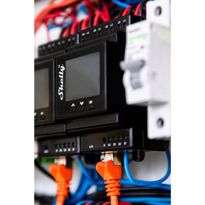 Afbeelding laden in galerijviewer, Shelly pro 4pm relais (4-kanaals, wifi, lan, bluetooth)
