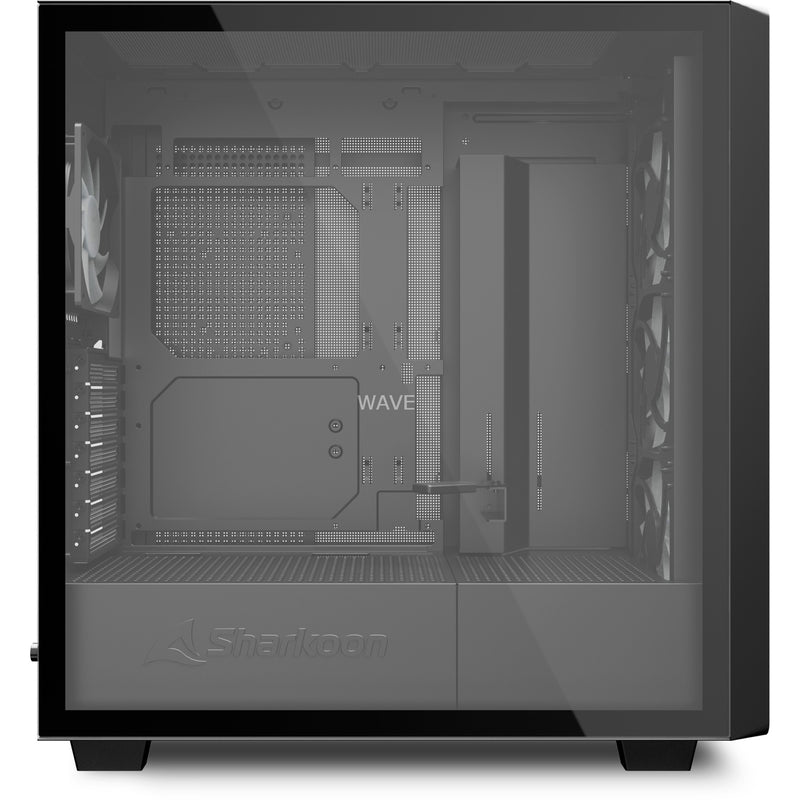 Afbeelding laden in galerijviewer, Sharkoon rebel c70g rgb midi tower behuizing (zwart houtkleur | 2x usb-a | 1x usb-c | rgb | tempered glass)
