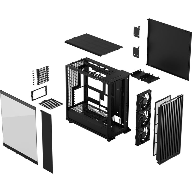 Afbeelding laden in galerijviewer, Fractal design north xl momentum edition midi tower behuizing (zwart houtkleur | 2x usb-a | 1x usb-c | tempered glass)
