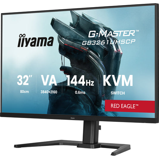 Iiyama g-master red eagle gb3261uhscp-b1 31.5 4k uhd gaming monitor (zwart (mat), 144 hz, hdmi, displayport, usb-c, audio, amd freesync )