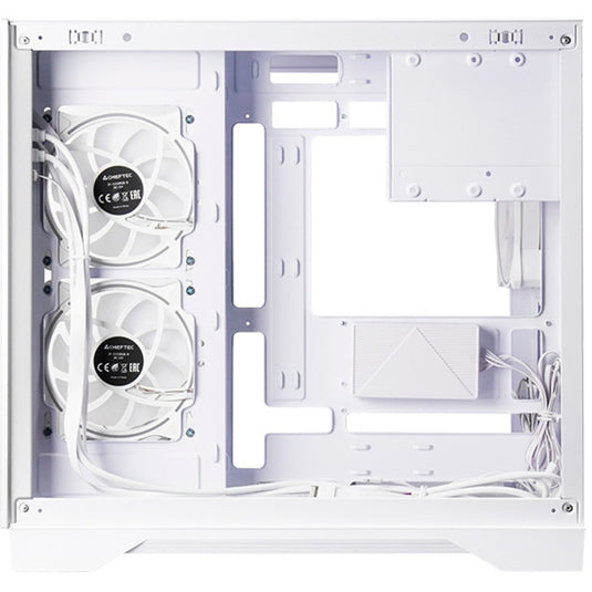 Chieftec visio midi tower behuizing (wit | 2x usb-a | 1x usb-c | rgb | tempered glass)