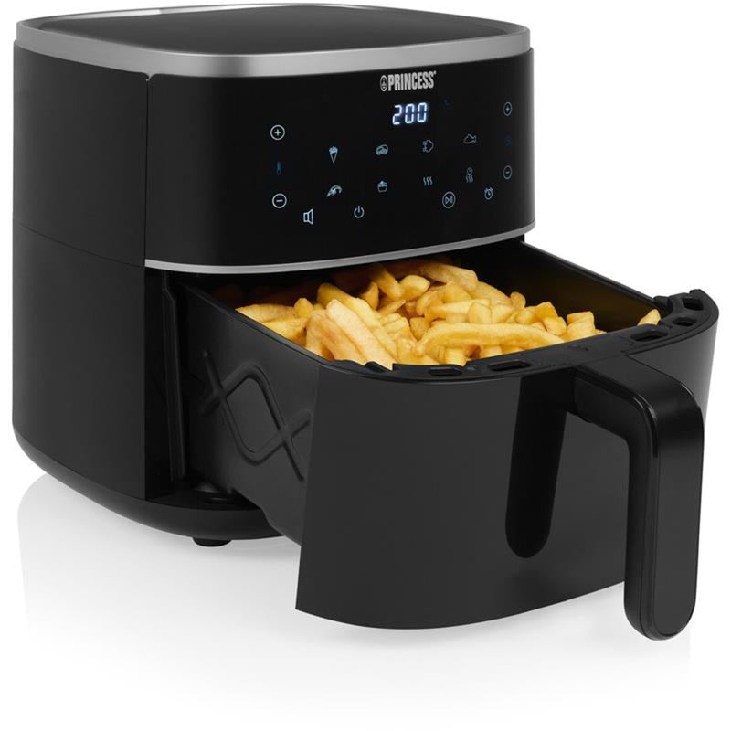 Afbeelding laden in galerijviewer, Princess 182238 digitale airfryer 4l heteluchtfriteuse (zwart, 4 liter | hetelucht | verstelbaar airfryer rek | bpa-vrij)
