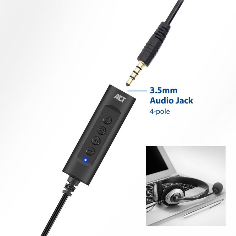Afbeelding laden in galerijviewer, Act connectivity usb-a externe geluidskaart (zwart)
