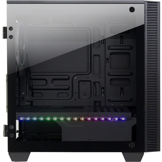 Inter-tech x-608 infinity micro midi tower behuizing (zwart | 1x usb-a | 1x usb-c | rgb | window)