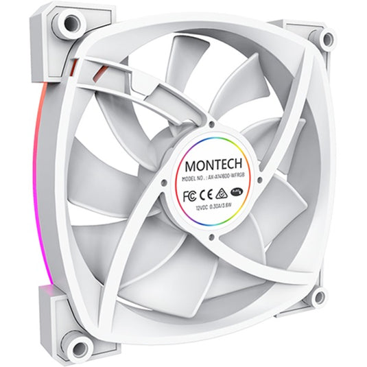 Montech ax140 fan pwm rgb case fan (wit, 140 x 140 x 25 mm)