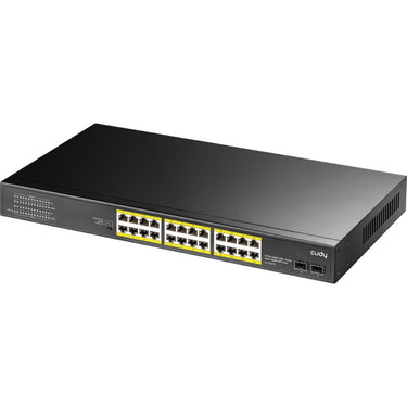 Cudy 24-gbe poe+ switch with 2 uplink sfp (zwart)