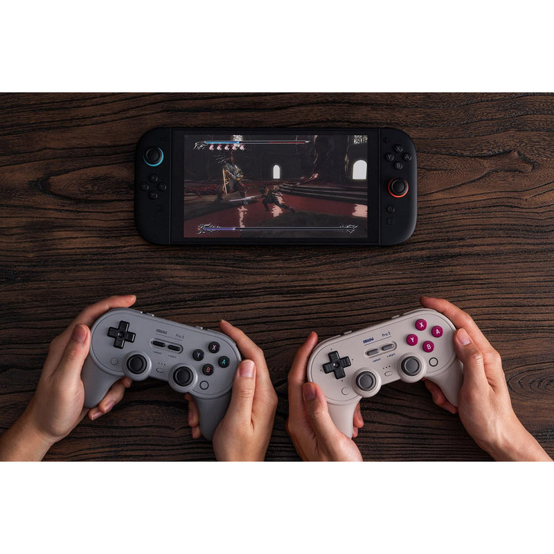 Afbeelding laden in galerijviewer, 8bitdo pro 3 bluetooth gamepad (paars wit, switch 1 2, pc, android, 2.4 ghz bluetooth usb)
