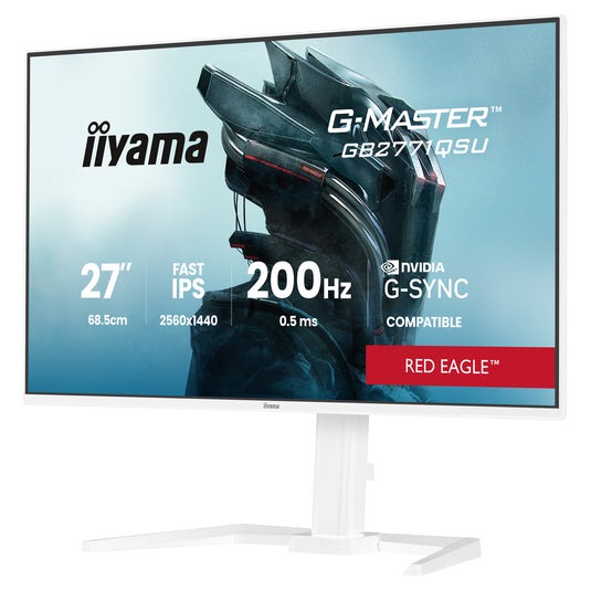 Iiyama g-master red eagle gb2771qsu-w1 27 gaming monitor (wit, 2x hdmi, displayport, 2x usb-a, 2x usb-c, 200 hz)