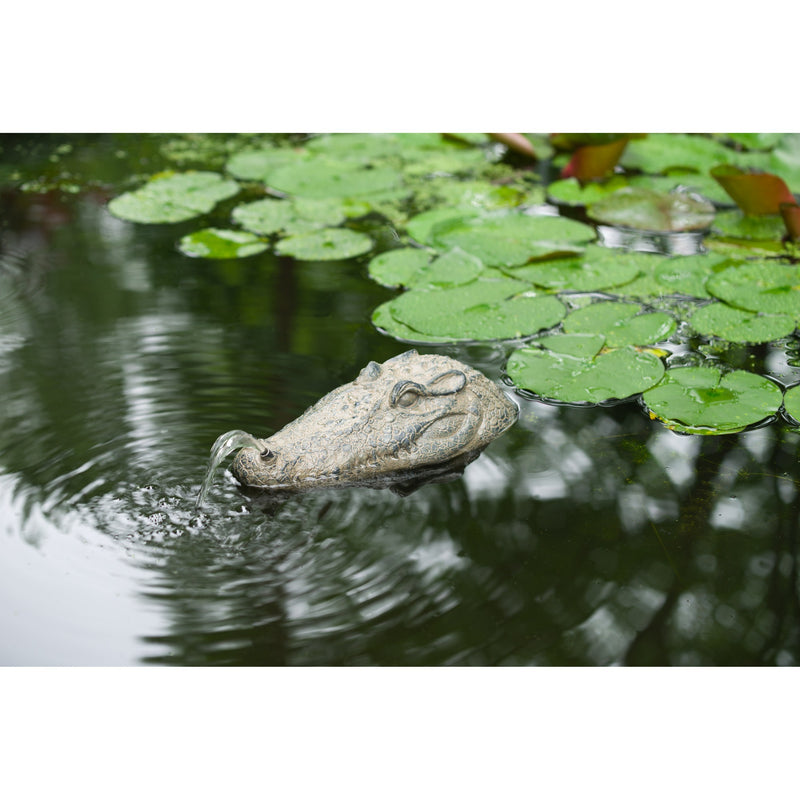 Afbeelding laden in galerijviewer, Ubbink drijvende spuitfiguur krokodillenkop waterornament
