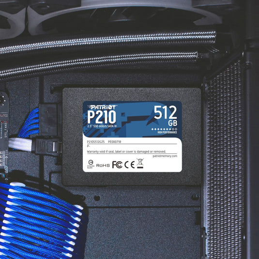 Patriot p210, 512 gb ssd (zwart, p210s512g25, sata iii)