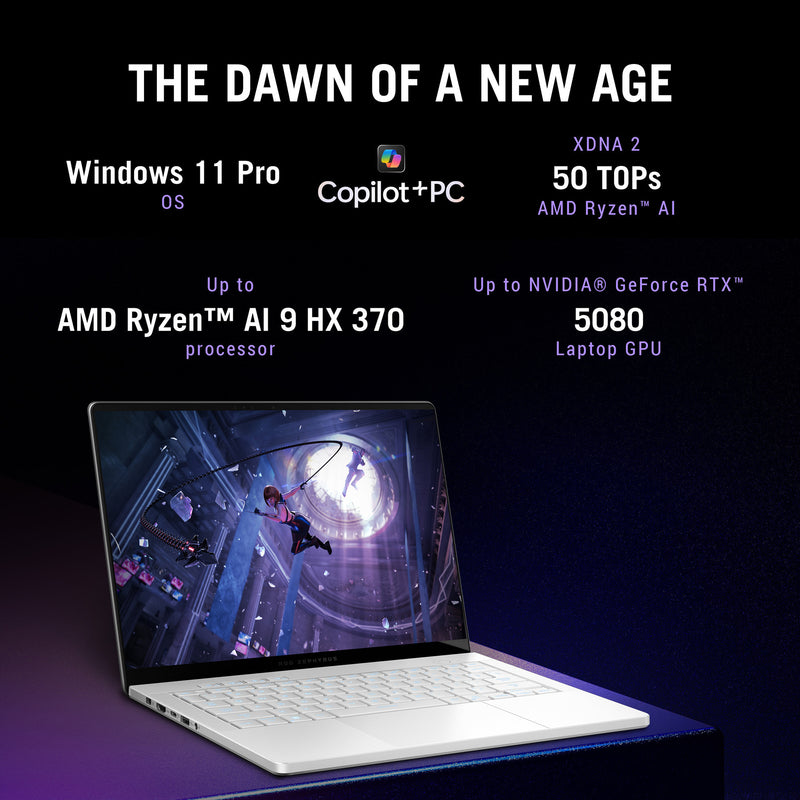 Afbeelding laden in galerijviewer, Asus rog zephyrus g14 ga403um-qs024w 14 copilot+ gaming laptop (wit | ryzen 9 270 | rtx 5060 | 16 gb | 1 tb ssd | oled)
