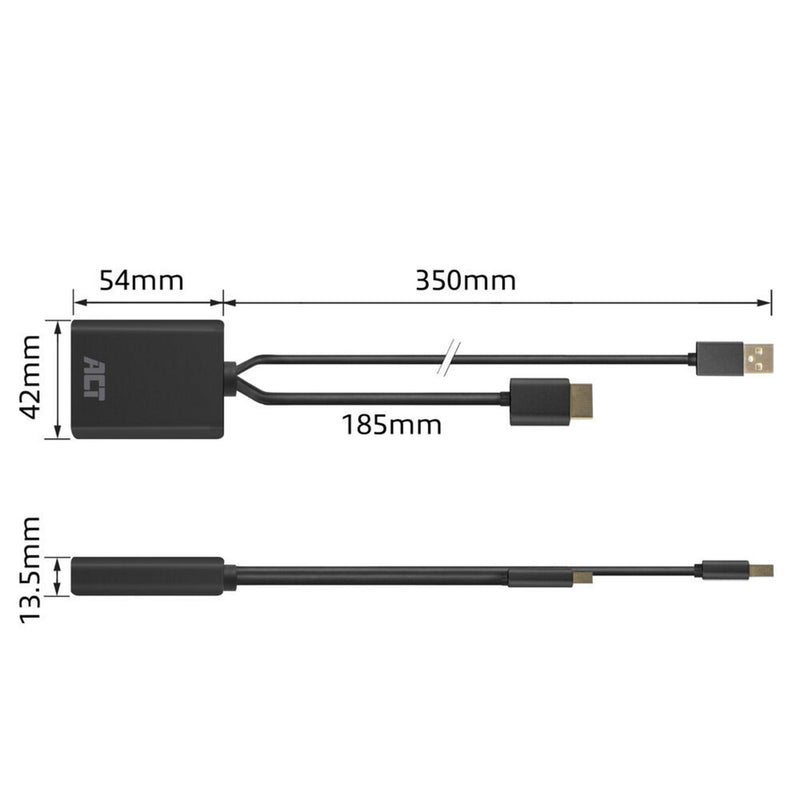 Afbeelding laden in galerijviewer, Act connectivity hdmi naar displayport adapter, 4k@60hz (zwart)
