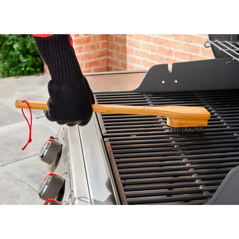 Afbeelding laden in galerijviewer, Weber reinigingsborstel - bamboe grillreinigingsborstel (45 cm)
