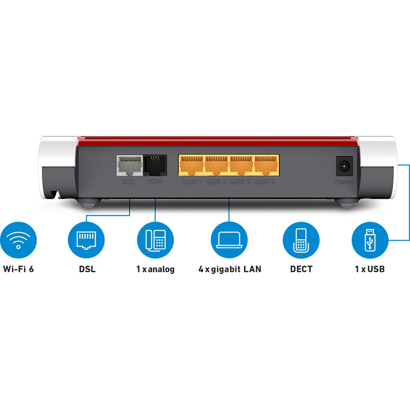 Afbeelding laden in galerijviewer, Fritz! box 7530 ax international router (wit rood, mesh wi-fi)
