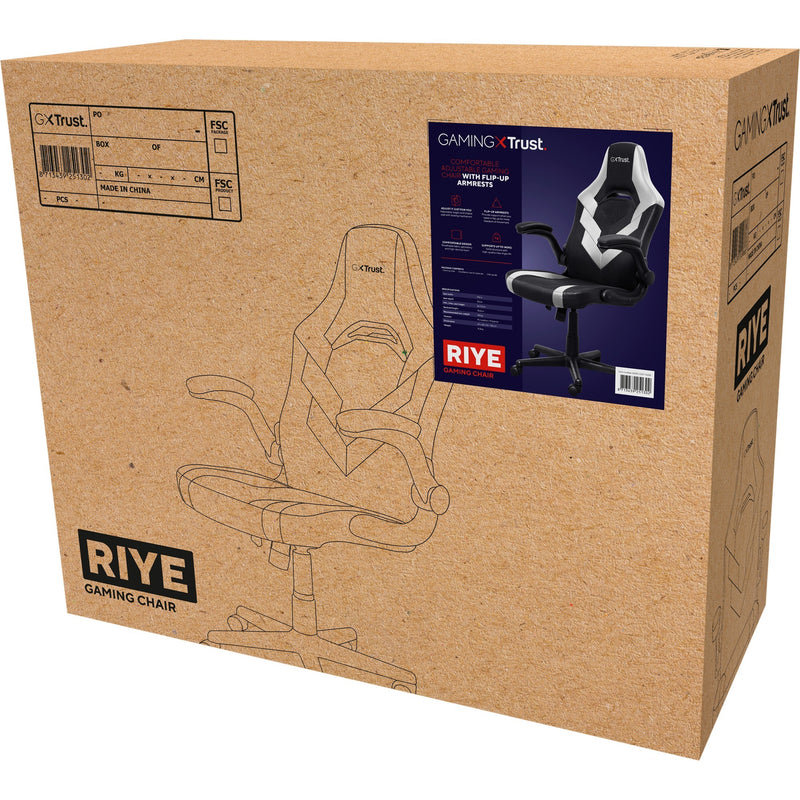 Afbeelding laden in galerijviewer, Trust gxt 703w riye gamingstoel (zwart wit)

