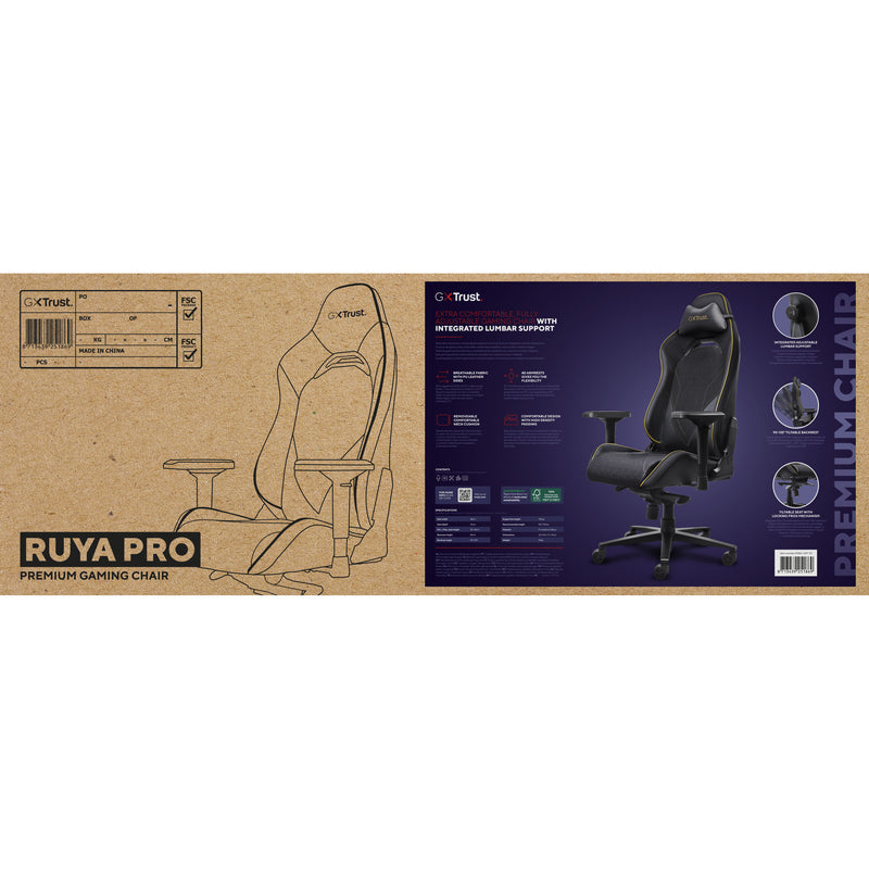 Afbeelding laden in galerijviewer, Trust gxt 721 ruya pro premium comfortabele gaming stoel (zwart geel)
