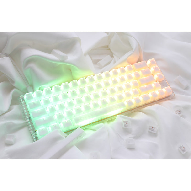 Afbeelding laden in galerijviewer, Ducky one 3 sf aura white rgb mechanisch toetsenbord (wit, us lay-out (qwerty), cherry mx brown, 65%, abs double shot, hot swap)
