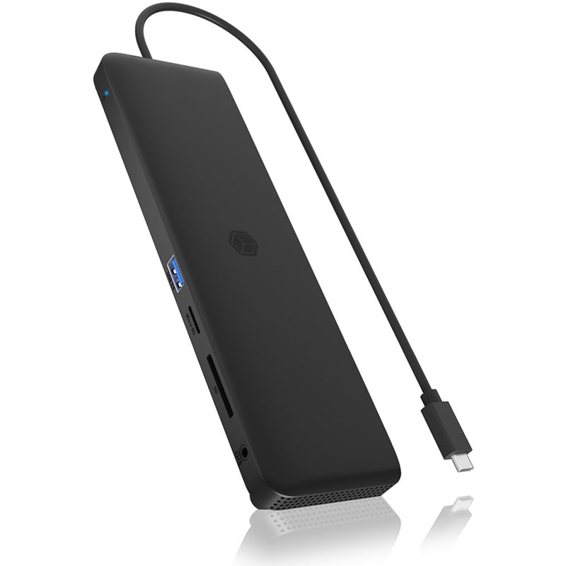 Afbeelding laden in galerijviewer, Icy box ib-dk2116-c 11-in-1 mobile dockingstation with triple video output (zwart, hdmi, displayport, lan, usb type-c)
