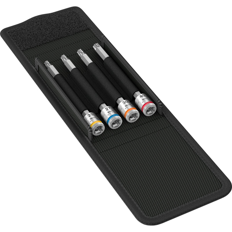 Afbeelding laden in galerijviewer, Wera 8767 a torx® hf 1 zyklop bitdoppen set torx dopsleutel (zwart zilver, 4-delig, met vasthoudfunctie, 1 4 -aandrijving)
