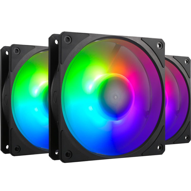 Afbeelding laden in galerijviewer, Cooler master mobius 120p argb 120x120x25 case fans (zwart, 3 stuks, 120 x 120 x 25 mm, pwm)
