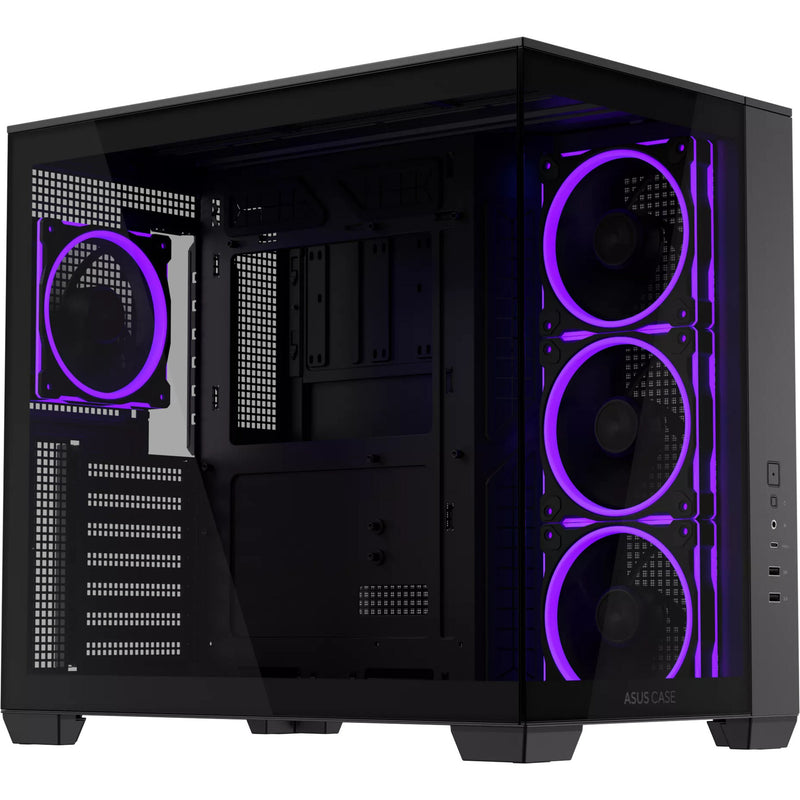 Afbeelding laden in galerijviewer, Asus a32 plus midi tower behuizing (zwart | 2x usb-a | 1x usb-c | rgb | tempered glass)
