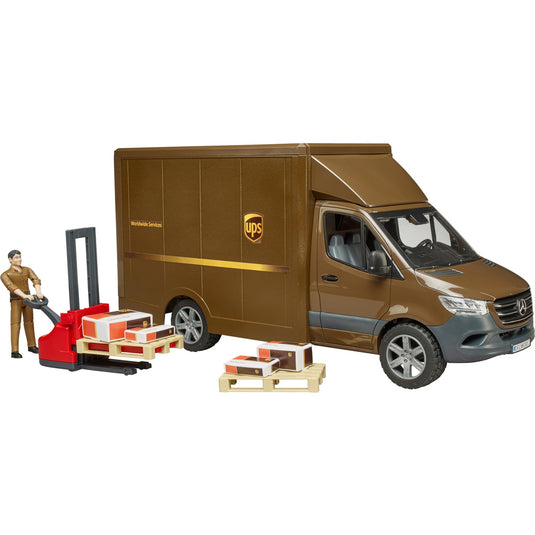 Bruder mb sprinter ups met chauffeur en toebehoren modelvoertuig (02678)