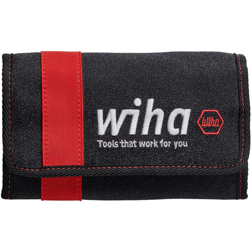 Afbeelding laden in galerijviewer, Wiha schroevendraaier en bitset slimvario (rood geel, sleufkop, pozidriv, plusmin pozidriv 10-delig incl. opvouwbaar etui)
