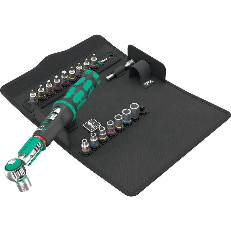 Afbeelding laden in galerijviewer, Wera safe-torque a 1 shk set 1 draaimomentsleutel (zwart groen, 1 4 vierkant, 2-12 nm, 20‑delig)
