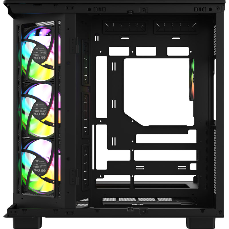 Afbeelding laden in galerijviewer, Thermaltake view 380 xl ws argb midi tower behuizing (zwart houtkleur | 2x usb-a | 1x usb-c | rgb | tempered glass)
