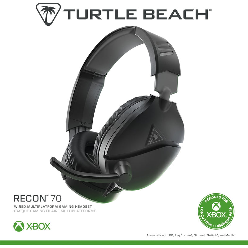 Afbeelding laden in galerijviewer, Turtle beach ear force recon 70x black (2024) over-ear gaming headset (zwart, xbox series x|s, xbox one, ps4, ps5, switch, pc, mobile)
