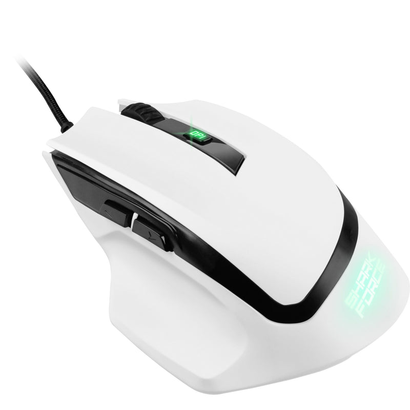 Afbeelding laden in galerijviewer, Sharkoon shark force ii gaming muis (wit, 400 - 4200 dpi, meerkleurige leds)
