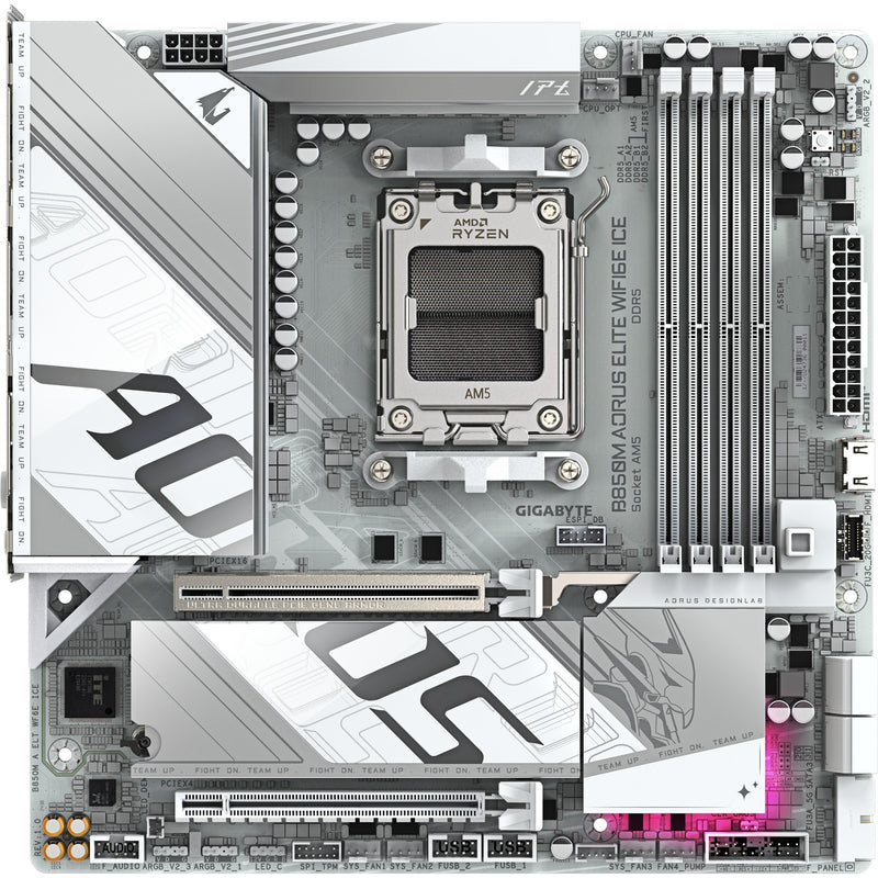 Afbeelding laden in galerijviewer, Gigabyte b850m aorus elite wifi6e ice socket am5 moederbord (zilver wit, raid, 2,5gb-lan, wi-fi 6e, bt, sound, µatx)
