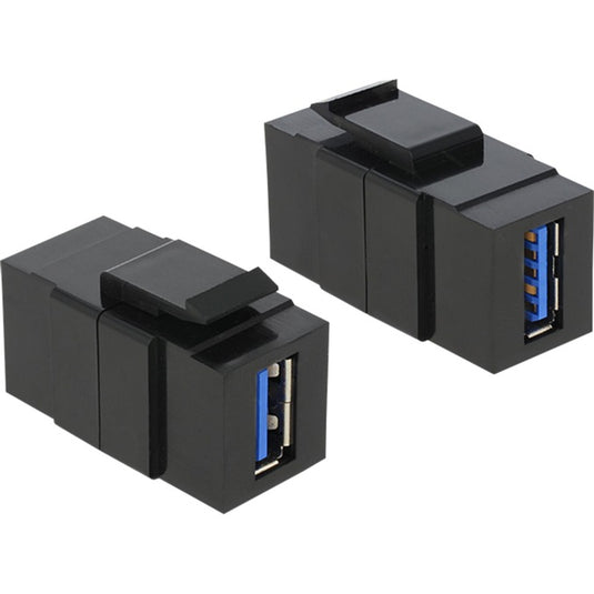 Delock keystone usb 3.0 a female > usb 3.0 a female keystone module (zwart)