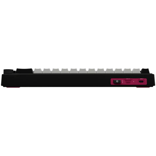 Lorgar kbp70mw rgb mechanisch gaming toetsenbord (zwart, us lay-out (qwerty), logar toxic purple, 65%, rgb, hot-swappable, pbt double-shot, bluetooth | 2.4ghz | usb)