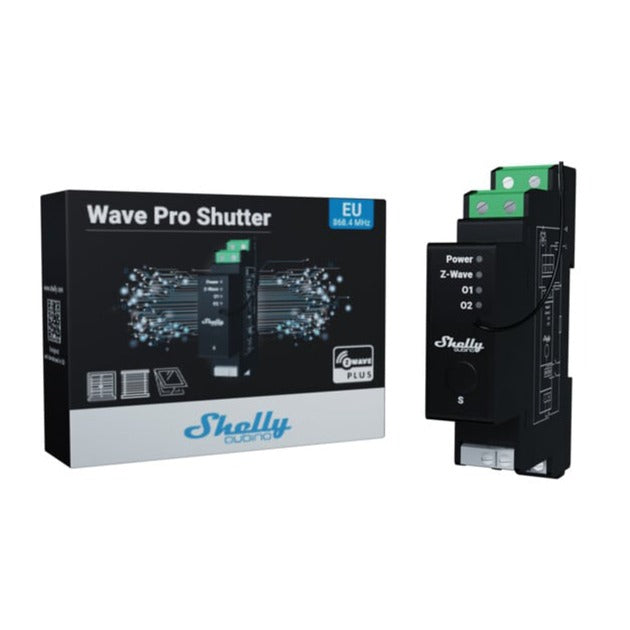 Afbeelding laden in galerijviewer, Shelly wave pro shutter schakelaar (zwart, z-wave s800)
